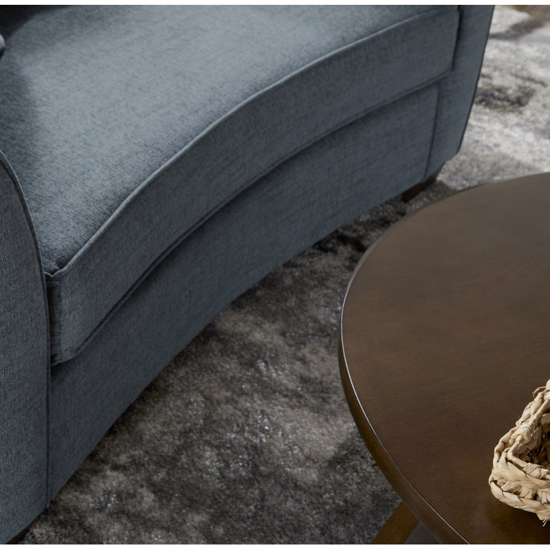 Fauteuil en polyester de 51 po de large Digoi, Bleu sarcelle