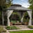 10 ft. x 14 ft. Hardtop Gazebo with Aluminum Frame,Double Roof Gazebo with Nettings and Curtains