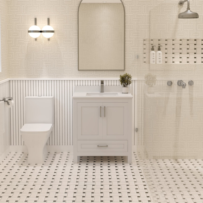 Single Bathroom Vanity Set, White, 30"