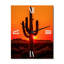 Orange, noir, cactus, désert, coucher de soleil, Saguaro - très grandes horloges murales florales-99629208