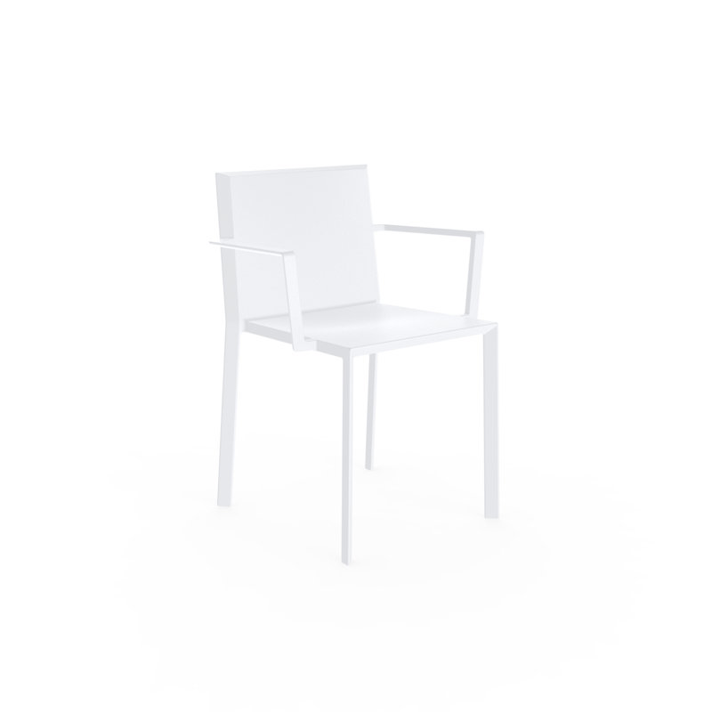 Quatz Stacking Patio Dining Chair, White