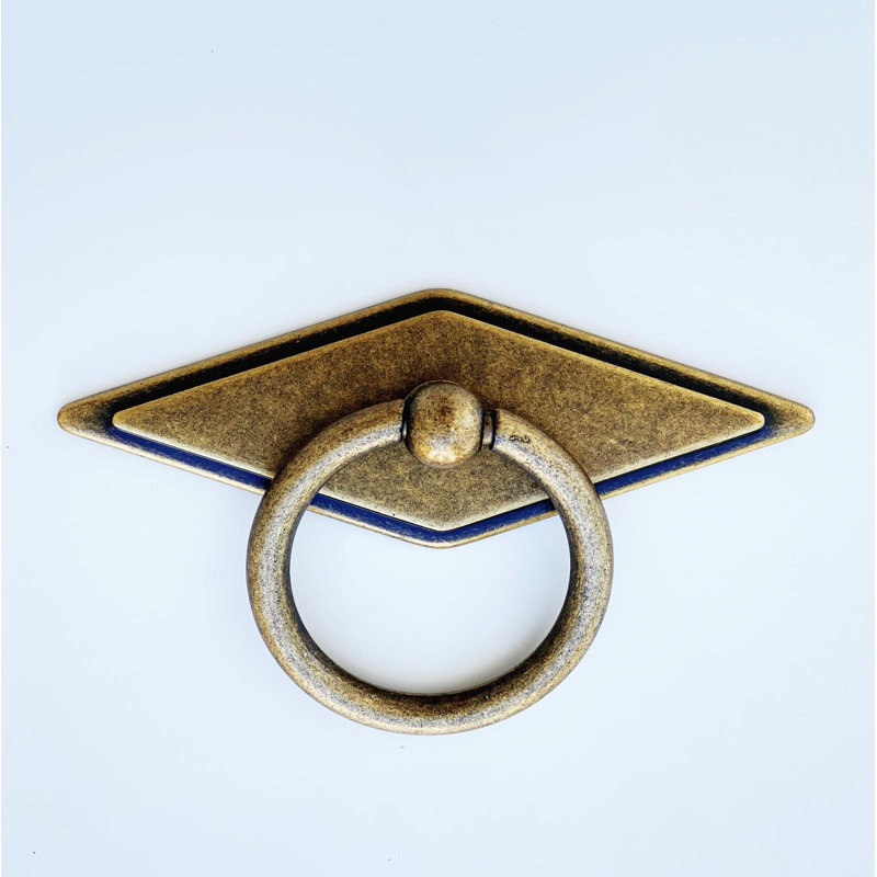 Rhombus Drawer Large Ring Pull, Antique Bronze