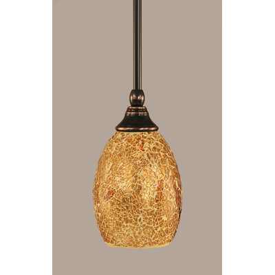 Stem Hung Mini Pendant Shown With 5” Gold Fusion Glass
