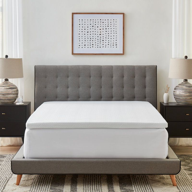 2" Gel Memory Foam Mattress Topper with Circular-Knit Cover, Full/Double