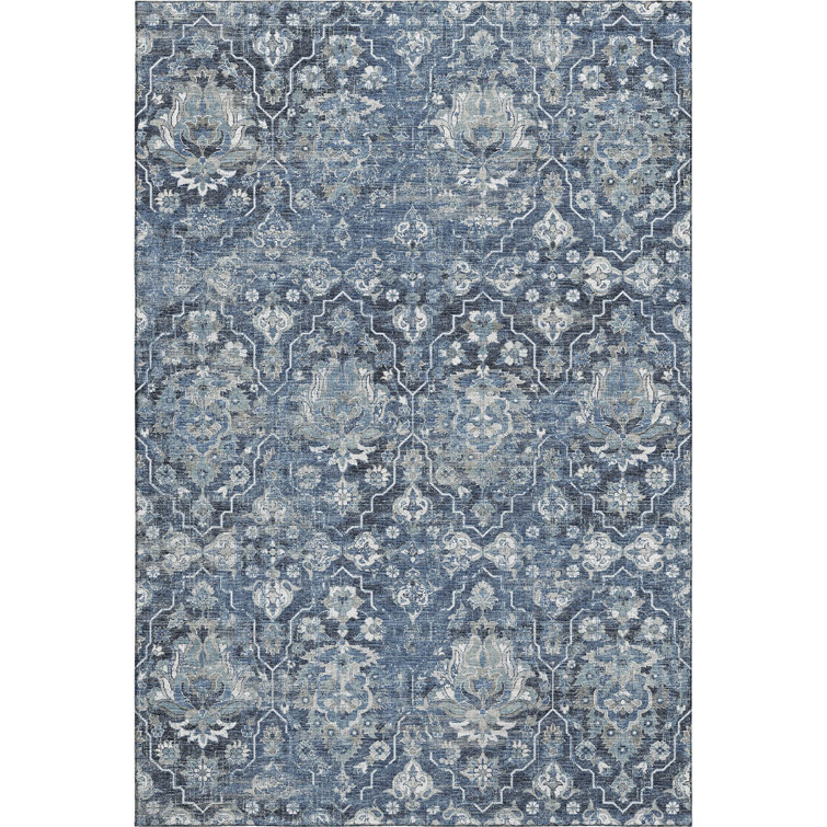 Premium Machine Washable Alliah AMF94 Blue Rug