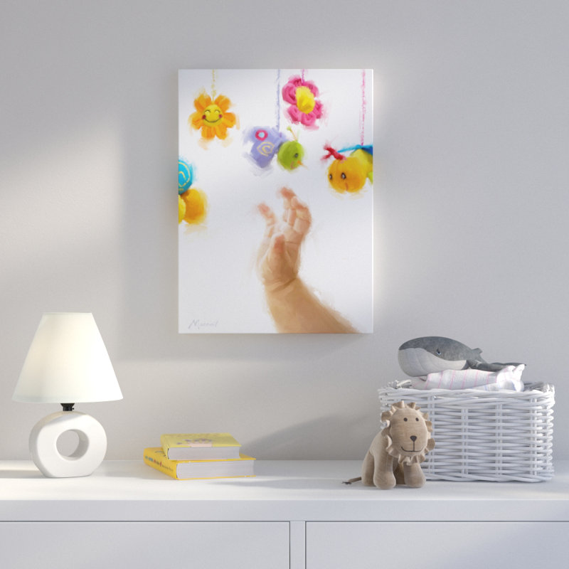 « baby mobile », art sur toile, H 47 po x l 35 po x P 2 po