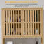 Armoire de rangement en bambou au-dessus de la toilette, organisateur de salle de bain au-dessus de la toilette avec portes à lattes, tablette réglable et tablette ouverte, naturel