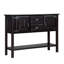 Console de 48 po en bois massif avec 2 tiroirs, armoires et tablette inférieure, armoire de rangement pour salle à manger de style rétro