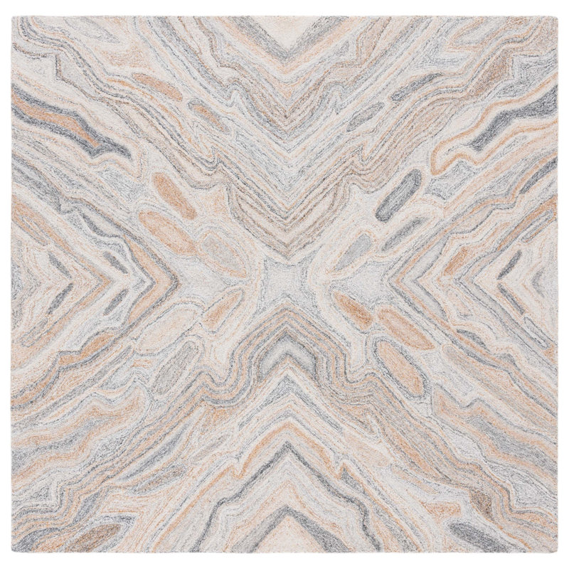 Tapis à motif abstrait Clen, Carré 6 pi