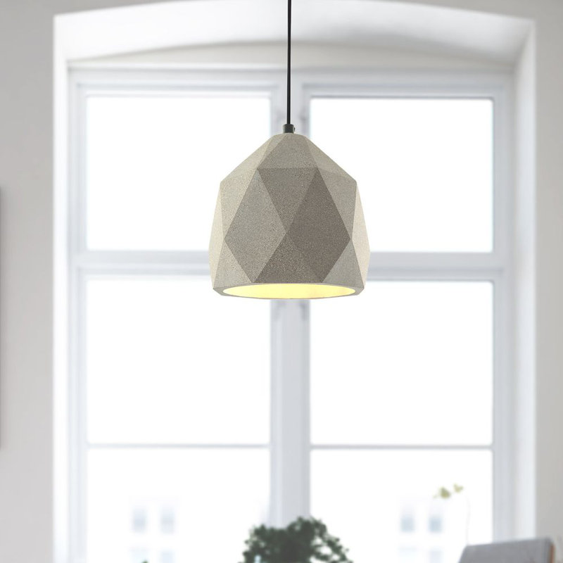 Amay 1 - Light Bell Pendant, Black, Stone Grey