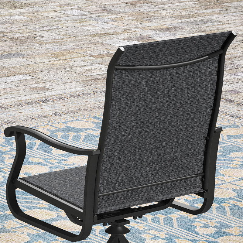 Ensemble de salle à manger de patio 3 pièces avec chaises pivotantes, Gris anthracite