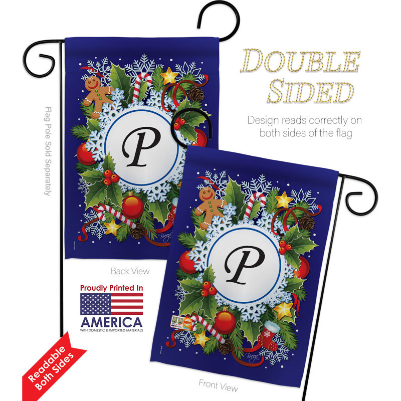 Drapeau de jardin à 2 faces en polyester / mélange de polyester 19 x 13 po, P