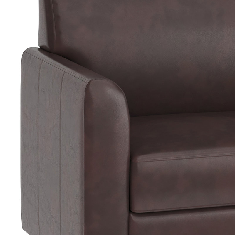 Chaise Adrey LeatherSoft avec structure aux coutures épurées, Brun, Chrome chrome