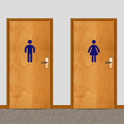 Décalcomanie murale toilettes pour hommes et femmes