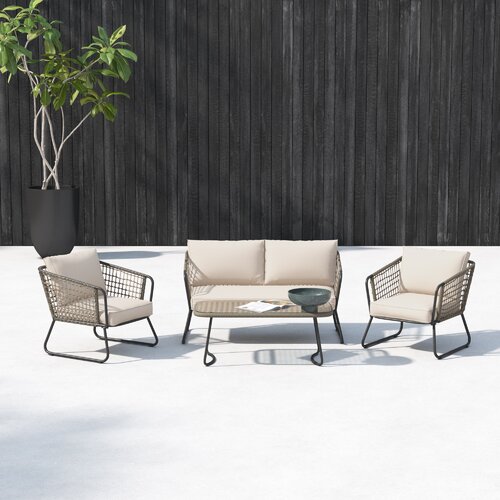 AllModern Esme 4 - Person Outdoor Seating Group with Cushions & Reviews ...