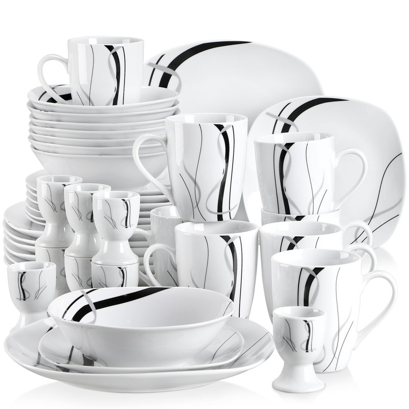 40 Piece Porcelain China Dinnerware Set - Service for 8