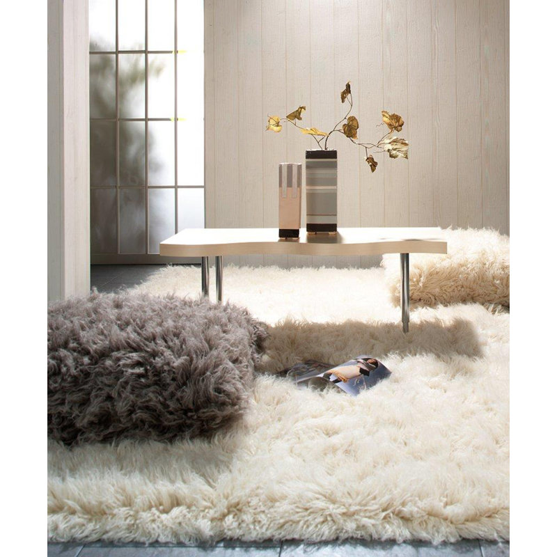 Syrna Hand Woven Wool Beige Indoor Rug, Square 120cm