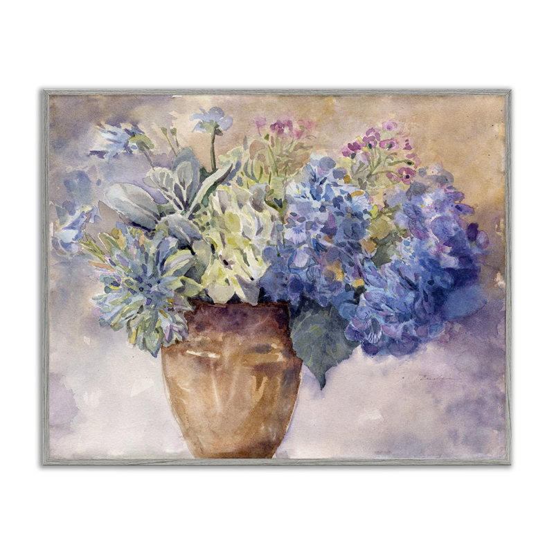 Peinture d'hortensia mauve par Evelia Designs, Estampe numérique Farmhouse, H 11 po x l 14 po x P 1,5 po
