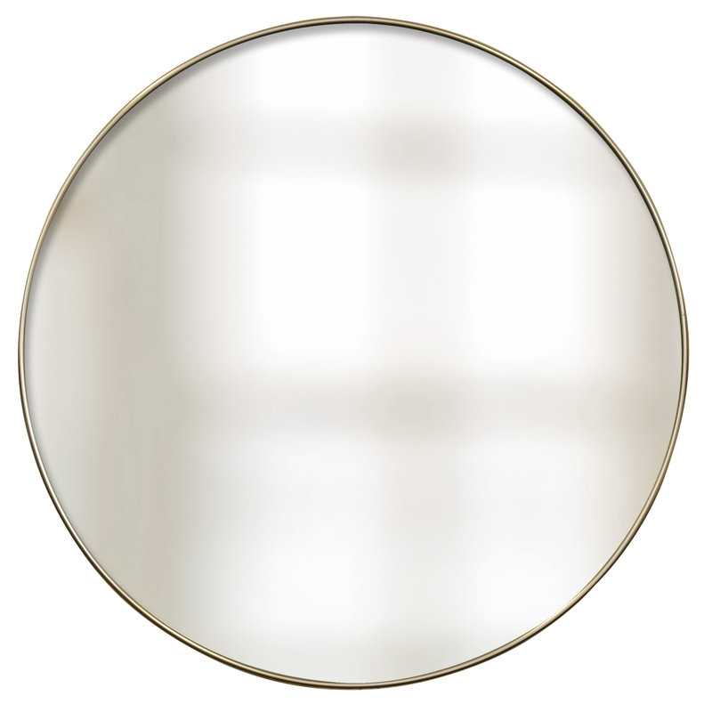 Miroir rond en aluminium, Doré