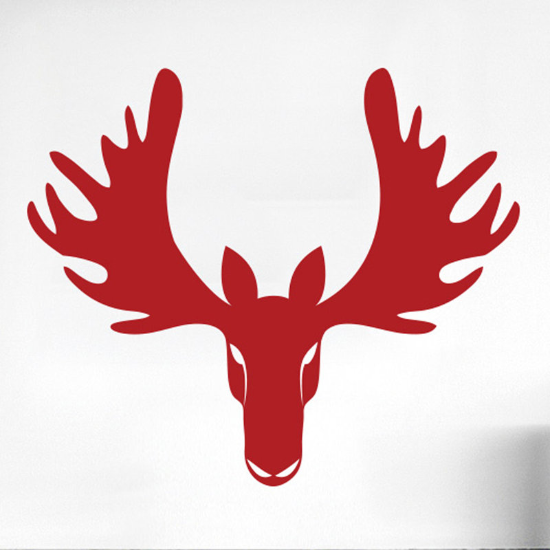 Animals Wall Decal, Large, Dark Red
