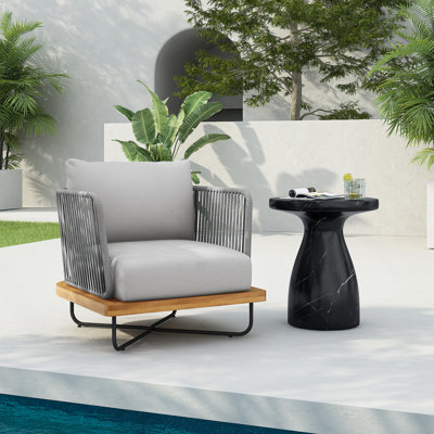 Chaise d'extérieur, chaise de salle à manger avec structure en métal