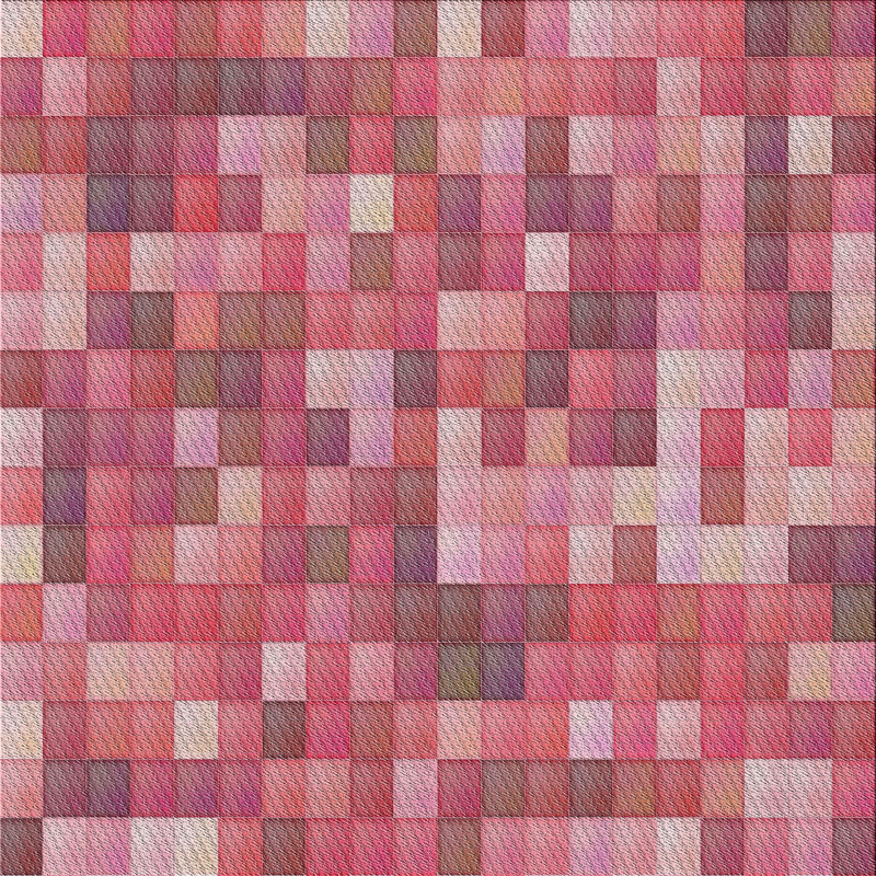Tapis rouge tissé à la machine, Carré 7 pi