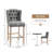 Upholstered Bar Stools with Nailhead Trim and Button Tufted Back (Set of 2)-1116660874