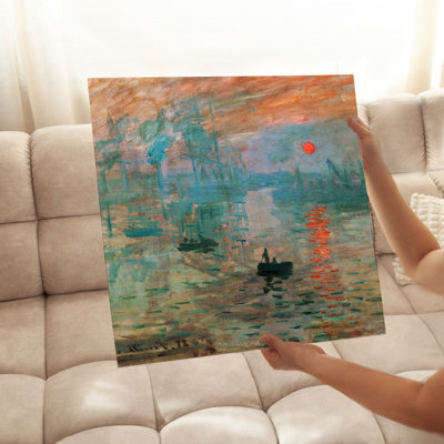 «Beach and Coastal Claude Monet - Impression lever du soleil», reproduction d'art classique sans cadre