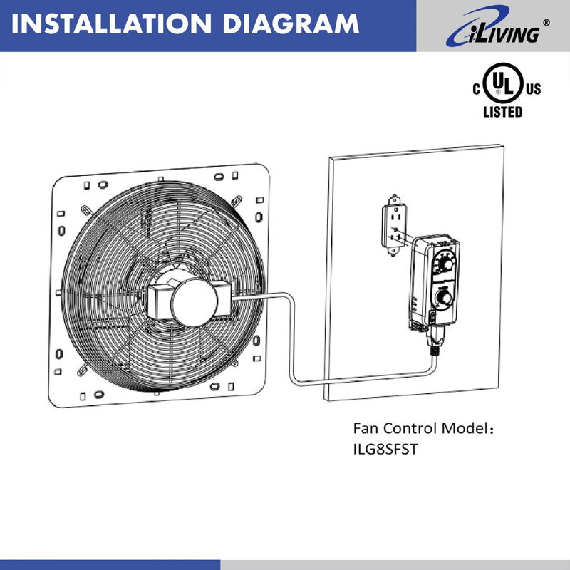 Iliving Exhaust Fan Thermospeed Controller