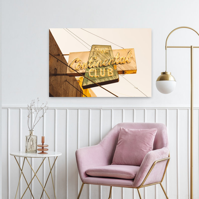 The Continental Club Classic Retro Traditional Architecture City Wall Art Print 1 Piece Wrapped Canvas Wall Art