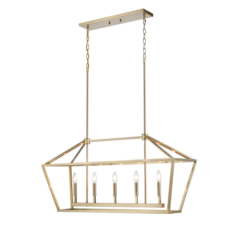 Glenhaven 5 - Light Kitchen Island Pendant, Modern Gold