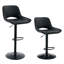 Ensemble de 2 tabourets de bar réglables Modern Modern, matériau en polyuréthane noir, avec repose-pieds, peut supporter jusqu'à 250 lb, convient aux bars à la maison et aux îlots de cuisine.-367238471