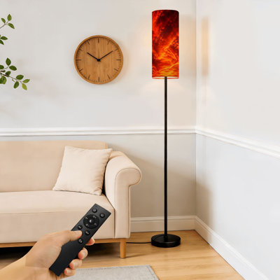 Floor Lamp  Sunset fiery sky dusk Dimmable Modern Standing Lamp with Remote Control Footswitch Bulb Lampshade Tall Pole Corner Lamp for Living Room Bedroom Office