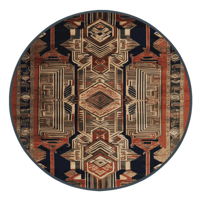 Machine Washable Art Deco Brown Area Rug