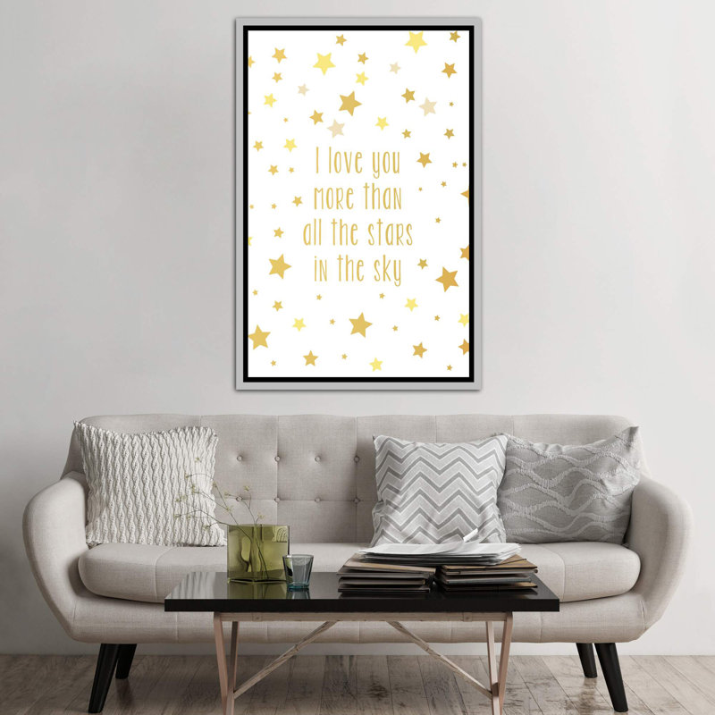 Love You More Art, H 60 po x l 40po x P 1,5 po, Toile avec cadre argenté