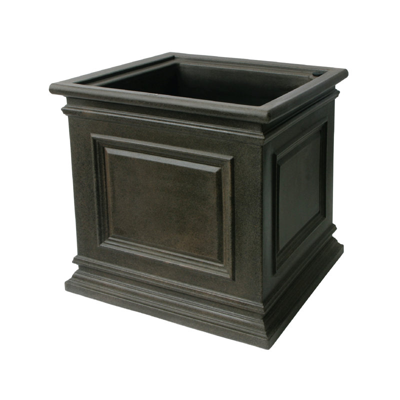 Takeia Square Planter Box, Brownstone