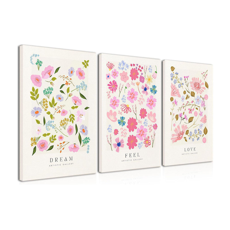 3 Piece Wrapped Canvas Print, 40 cm H x 30 cm W