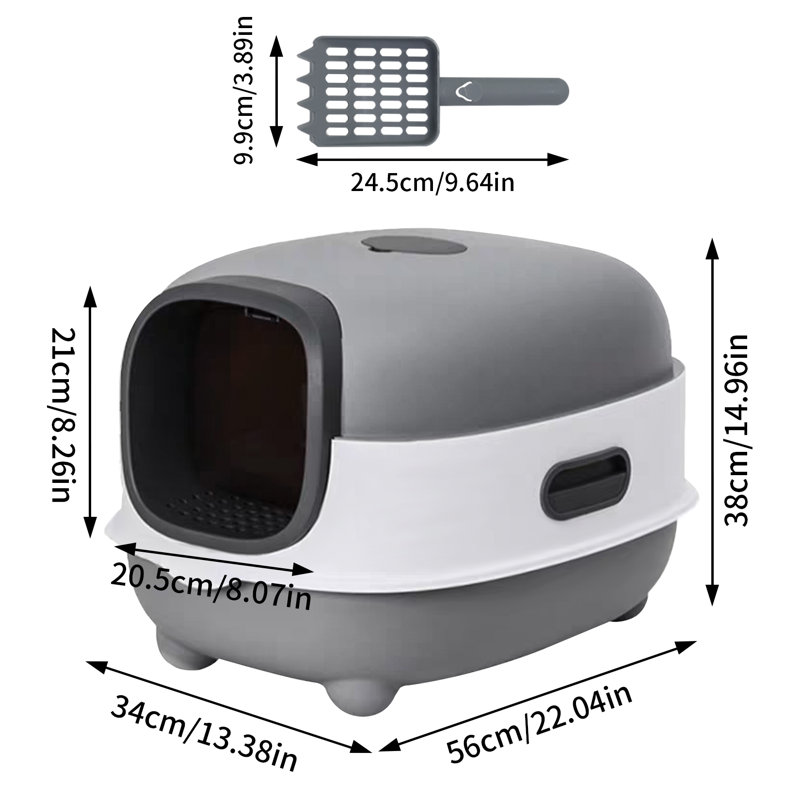 Plastic Cat Litter Box Enclosure With Scoop