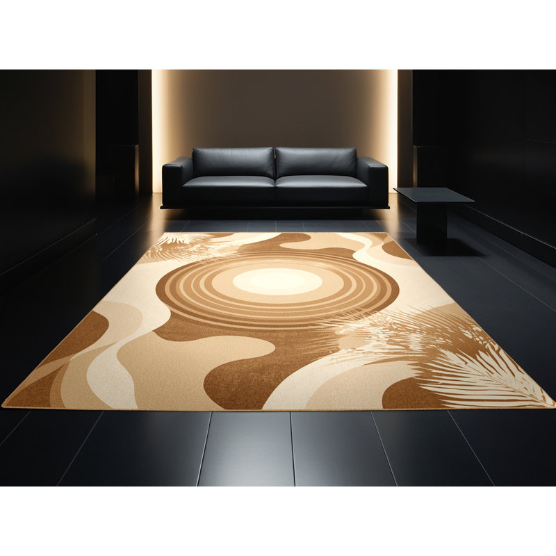 Tapis tropical délavé à la machine Panameno - brun clair, Carré 3 pi