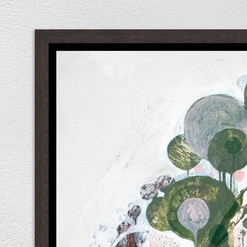 Evergreen by Alexander NikAnpour - Floater Frame Painting on Canvas, 37.75" H x 37.75" W, Image Brush Gel