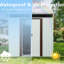 Abri de jardin en métal blanc 1,83 m x 1,52 m, structure en fer galvanisé avec fondation, panneaux en acier, portes coulissantes verrouillables, panneau transparent pour une meilleure visibilité, instructions de montage faciles.
