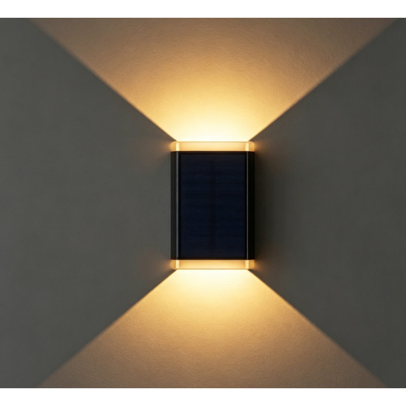 Solar-Powered Wall Sconce with Three Color Temperature Settings and Dimming