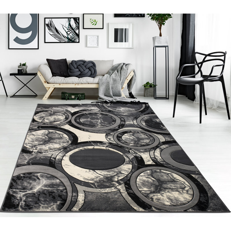 Tapis gris Tyrac, Rectangle 6 pi 9 po x 9 pi 6 po