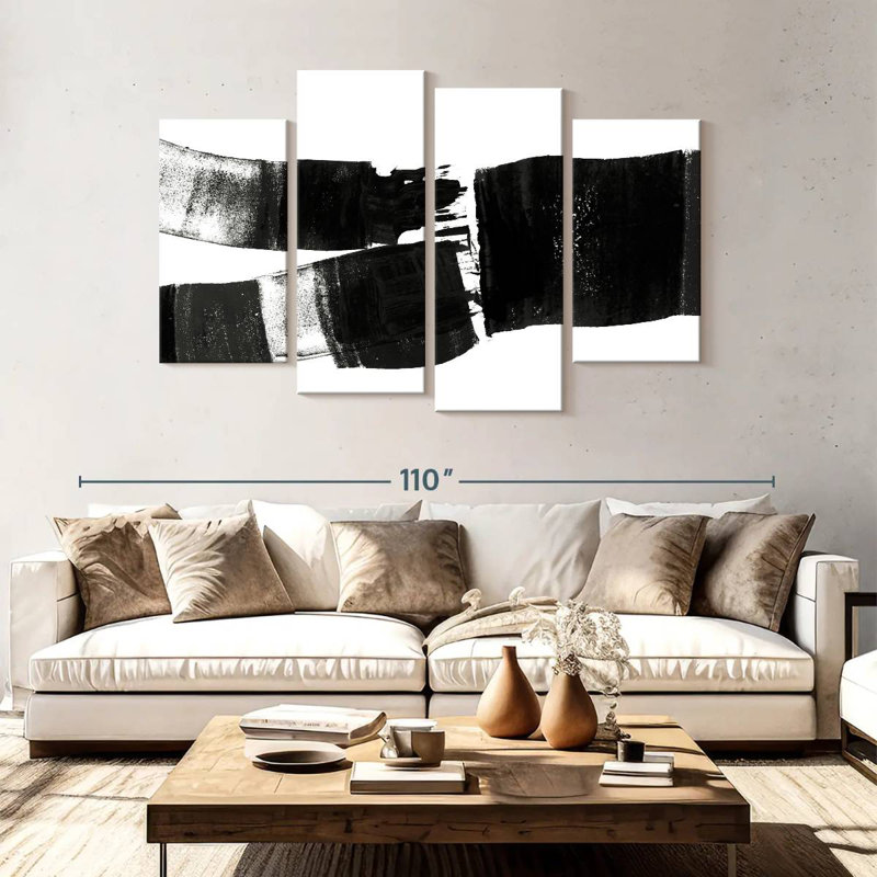 Avery Brush Stroked Abstract, 54" H x 84" W