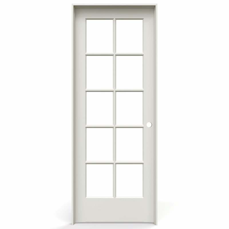 Portes françaises en verre avec ensemble de quincaillerie d’installation, 24 po x 80 po, Poignée à gauche