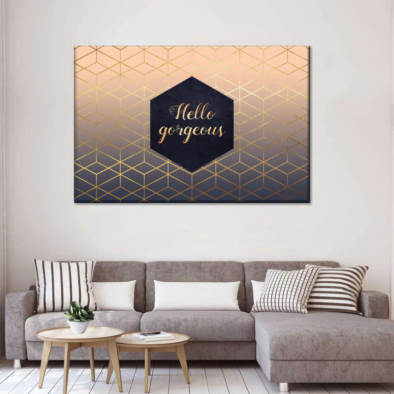 " Hello Gorgeous Geometric " by Enchanté Designs, 8" H x 12" W x 1" D