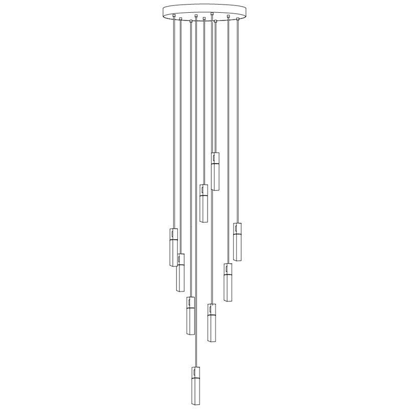 Basalt 9 - Light Pendant, Stainless Steel