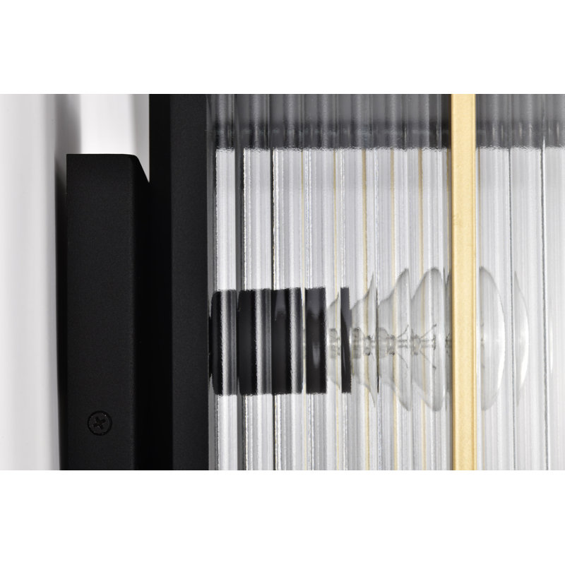Holden - Large Outdoor Lantern - Gold And Black Finish - Clear Glass, 21.75'' H x 8.5'' W x 8.88'' D