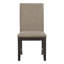 Ensemble de 2 chaises avec dossier et assise en tissu de placage de chêne
