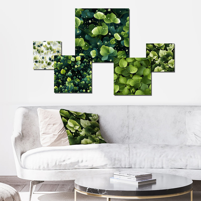 Meka - Ensemble de 5 décorations murales de plantes